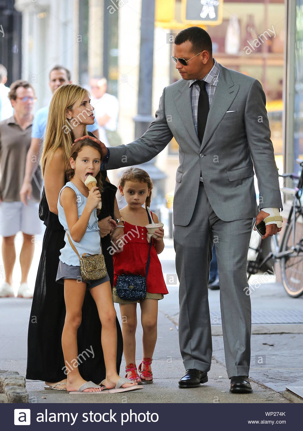 New York Ny Alex Rodriguez Reunites With Ex Wife Cynthia Scurtis And His Girls Natasha And Ella They Stopped For Some Ice Cream On Their Way Back Home A Rod Stopped And