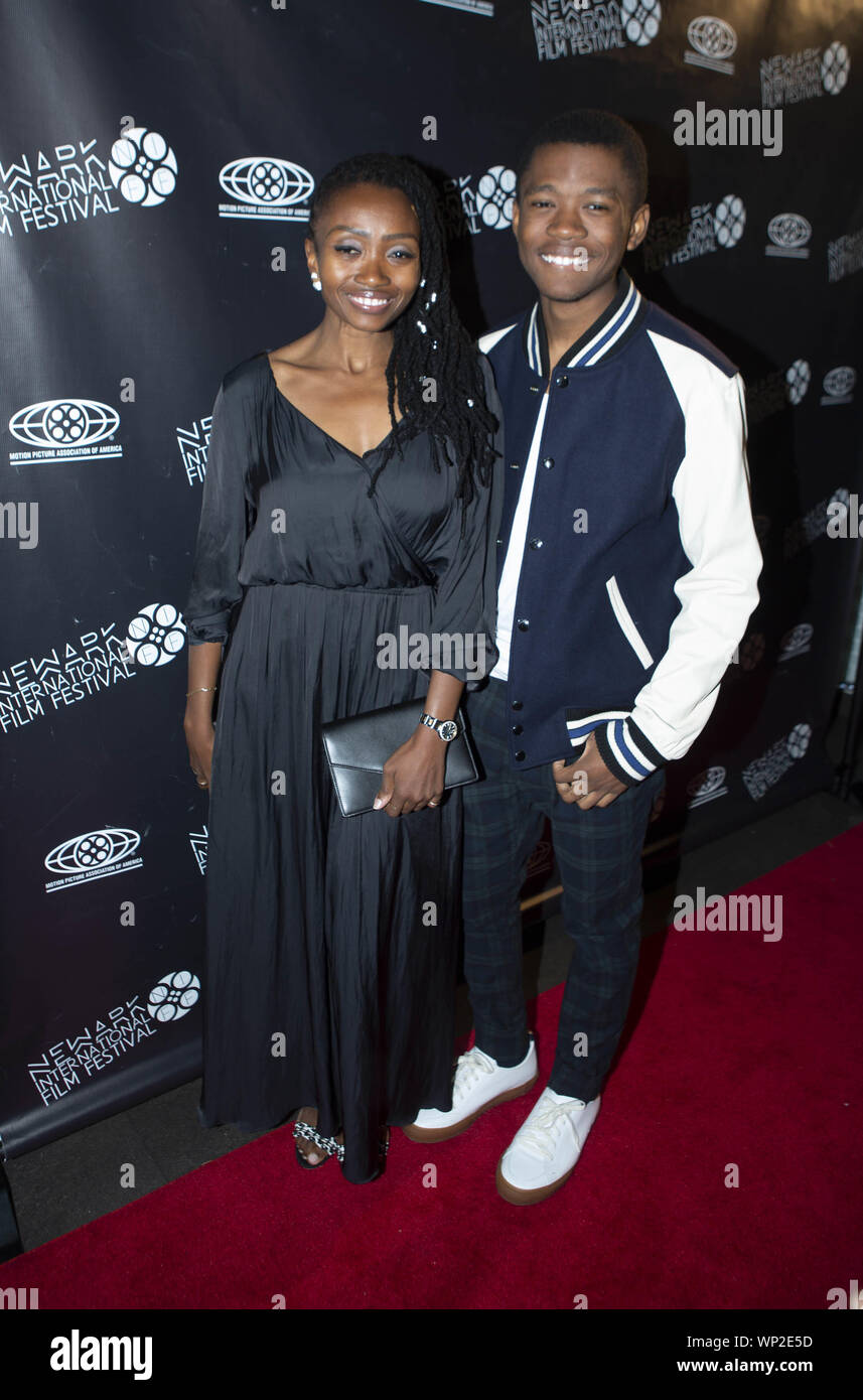 Newark, New Jersey, USA. 6th Sep, 2019. From left PATIENCE MPUMLWANA (mother), JHAMELA MPUMLWANA ('Star Trek Discovery'' actor) appear during the red carpet event for 'Business Ethics'' premiere featuring Lorenz Tate at the Newark Cineplex 12 movie theatre of the fourth annual Newark International Film Festival (NewarkIFF) in Newark, New Jersey. The festival runs from September 4th and ends September 9, 2019 with an awards ceremony at the Newark Museum. Credit: Brian Branch Price/ZUMA Wire/Alamy Live News Stock Photo