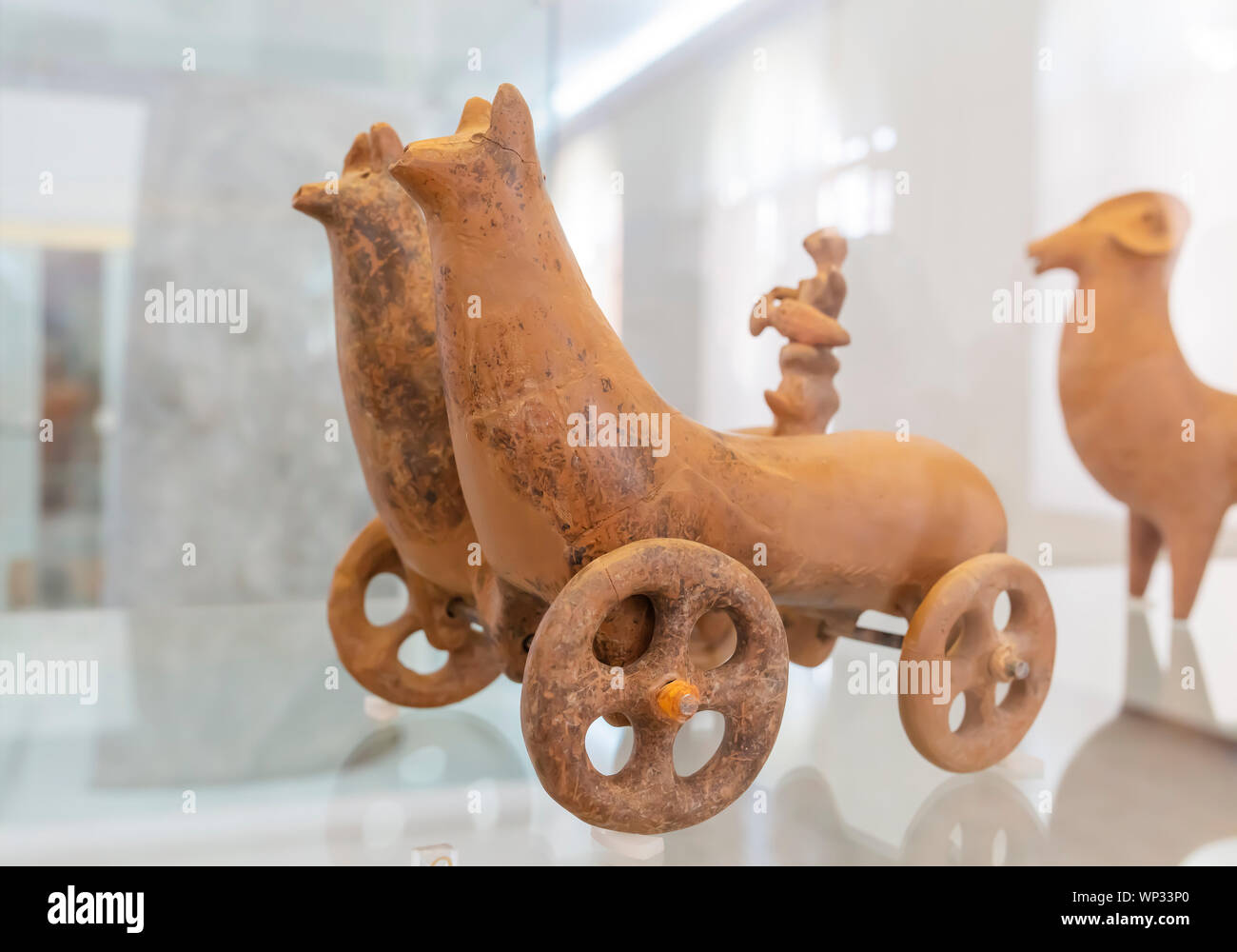 Pottery chariot, Gilan, Museum of Ancient Iran, National Museum of Iran, Tehran, Iran Stock Photo