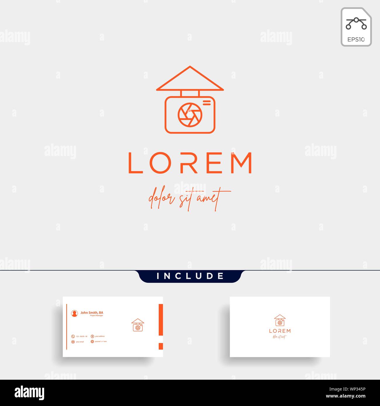 Camera Home Logo Template Vector Design Stock Vector