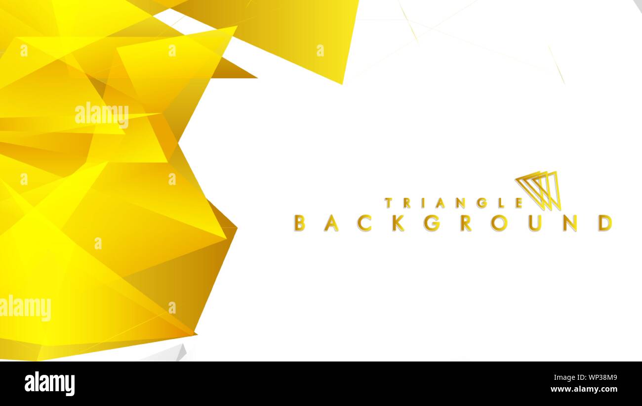 Abstract triangle pattern vector background with golden gradient ...