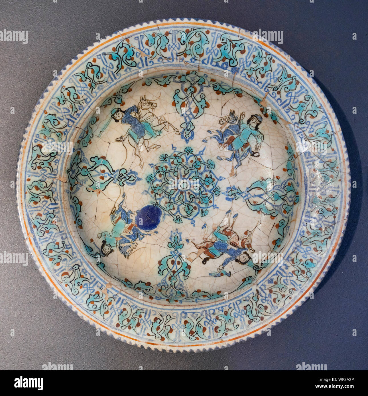 Pottery bowl, Museum of the Islamic Era, National Museum of Iran, Tehran, Iran Stock Photo