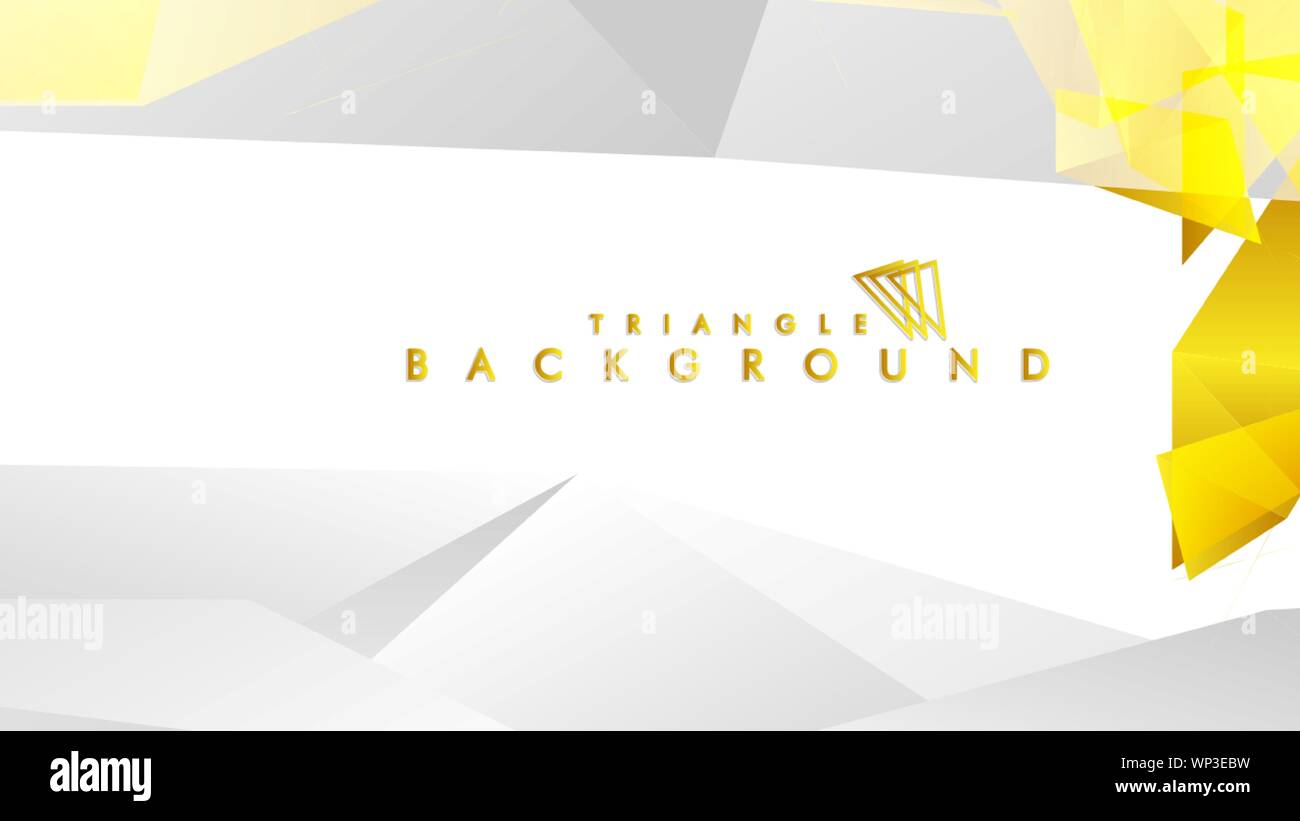 Abstract triangle pattern vector background with golden gradient, yellow gray. Vector EPS 10. Vector illustration Stock Vector