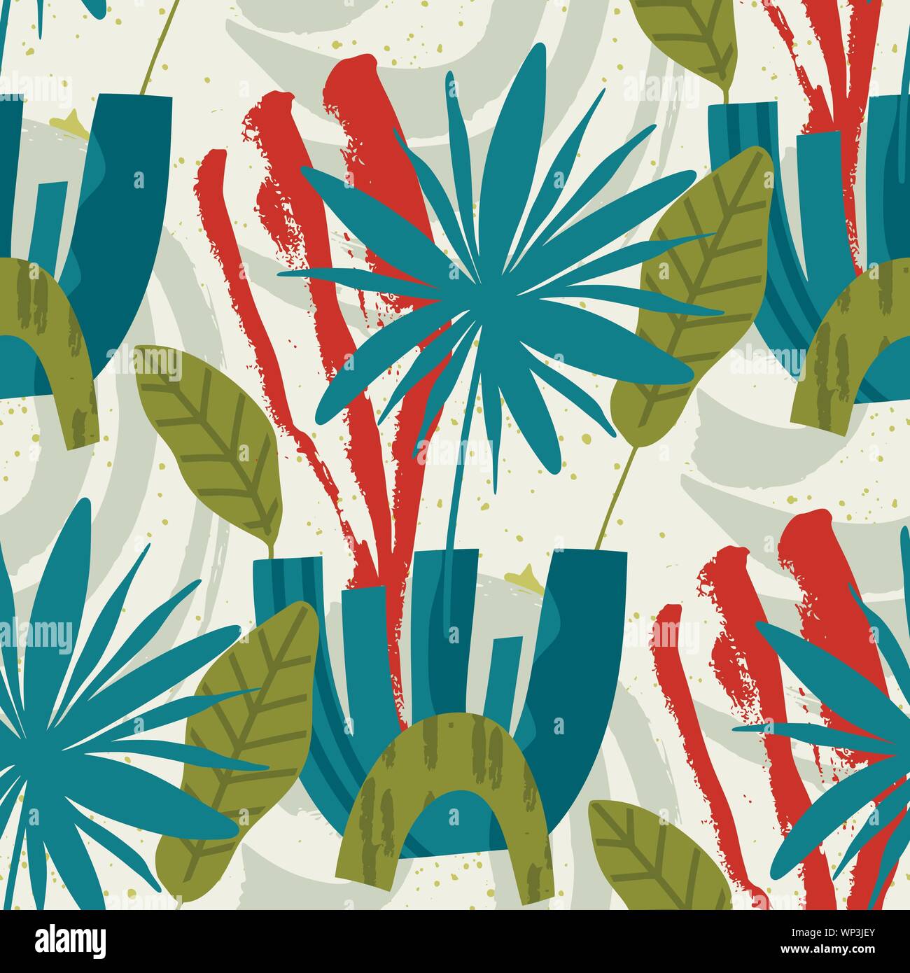 Floral seamless pattern. Abstract vector illustration with hawai ...