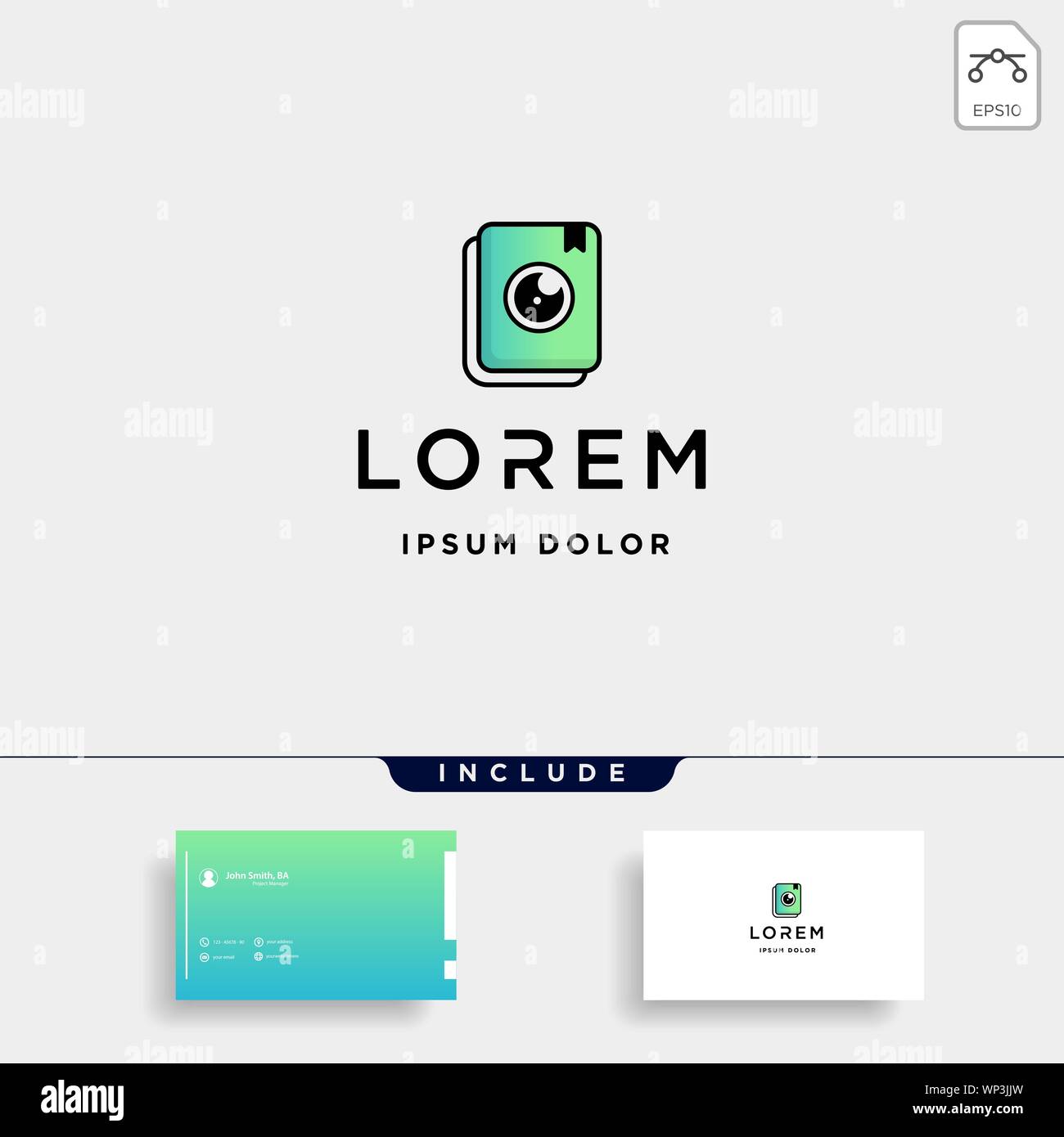Camera Book Logo Template Vector Design Icon Stock Vector