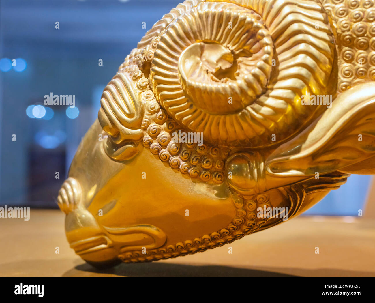 Rhyton in shape of ram's head, gold, 6th century BC, Reza Abbasi Museum ...