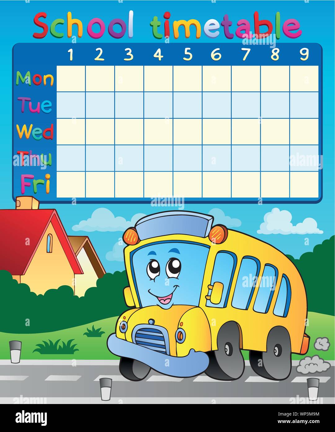 Bus timetable looking at Stock Vector Images - Alamy