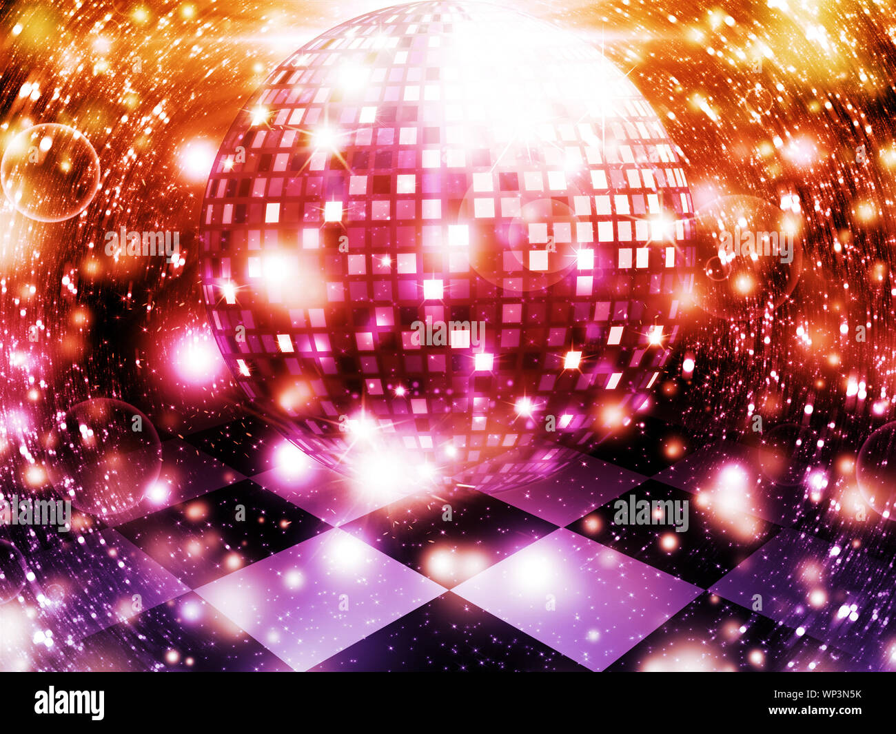 Illustration of abstract dancing floor with disco ball Stock Photo Alamy