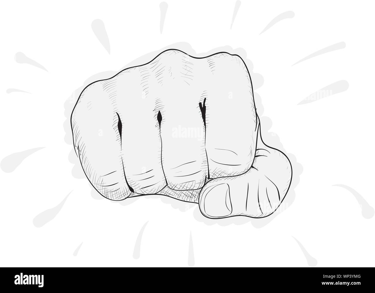 Vector simple drawing - fist on white background eps8 Stock Vector