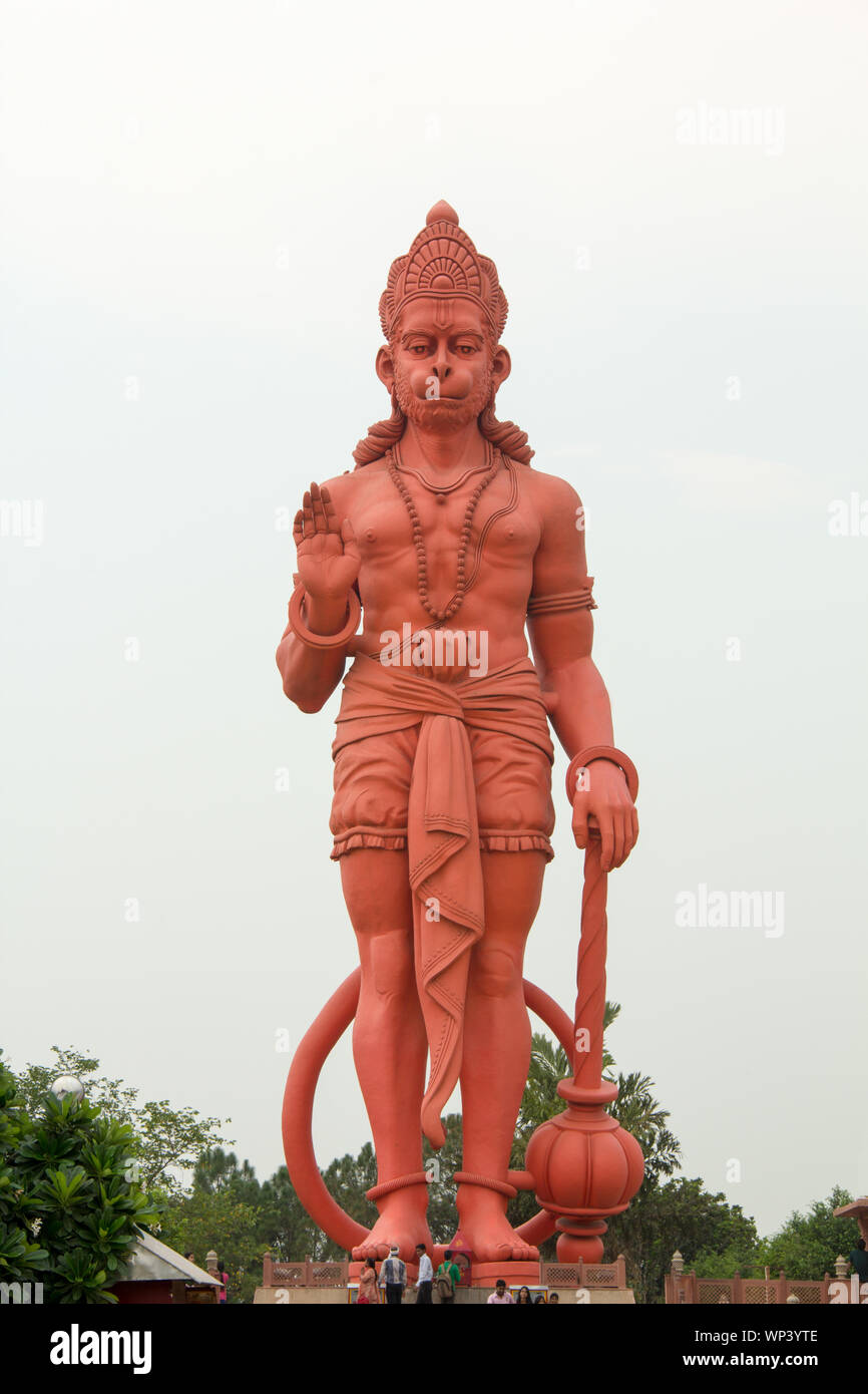 Statue of lord hanuman at a temple, Chhatarpur Temple, Chhatarpur ...