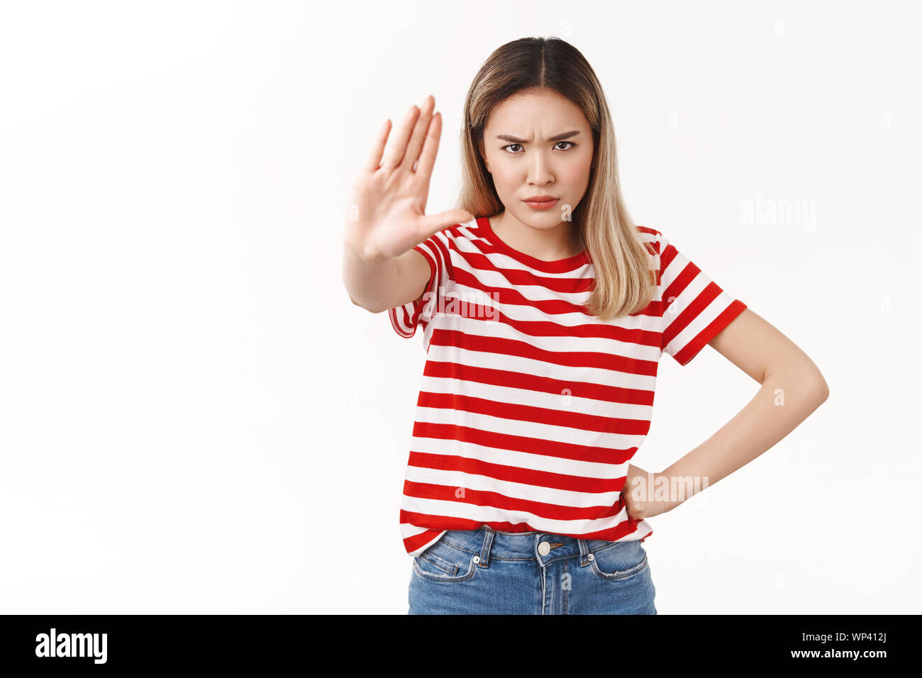 warn gesture scolding 