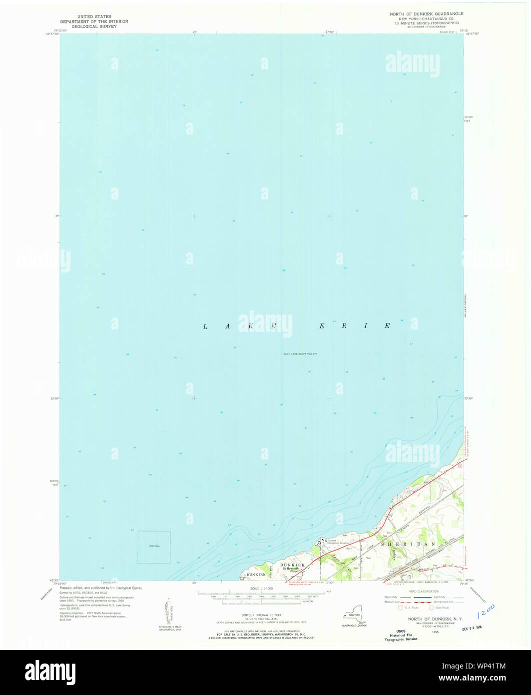 Map of dunkirk new york hi res - New York Ny North Of Dunkirk 128755 1955 24000 Restoration WP41TM