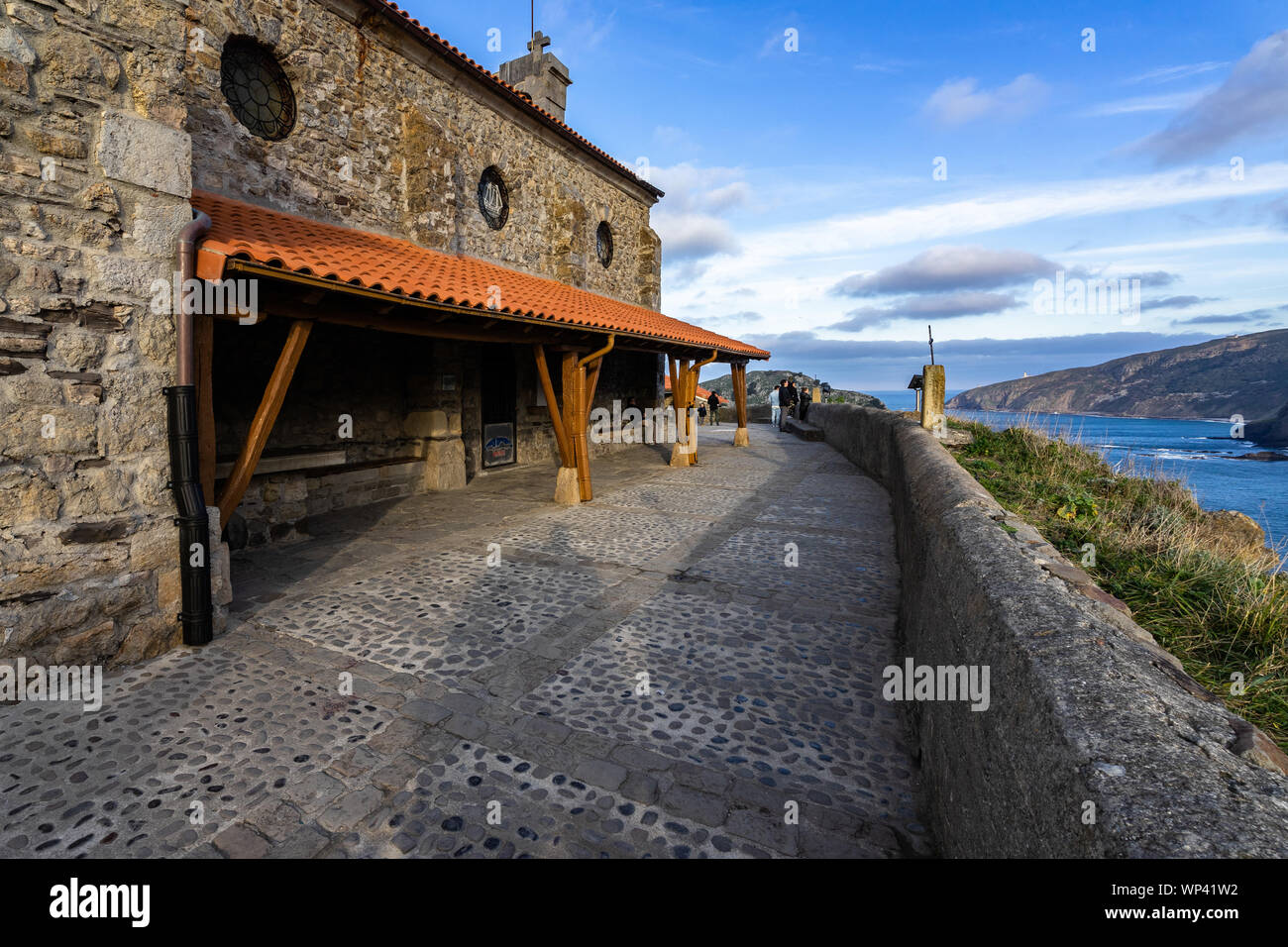 The hermitage of San Juan de Gaztelugatxe on the top of the islet ...