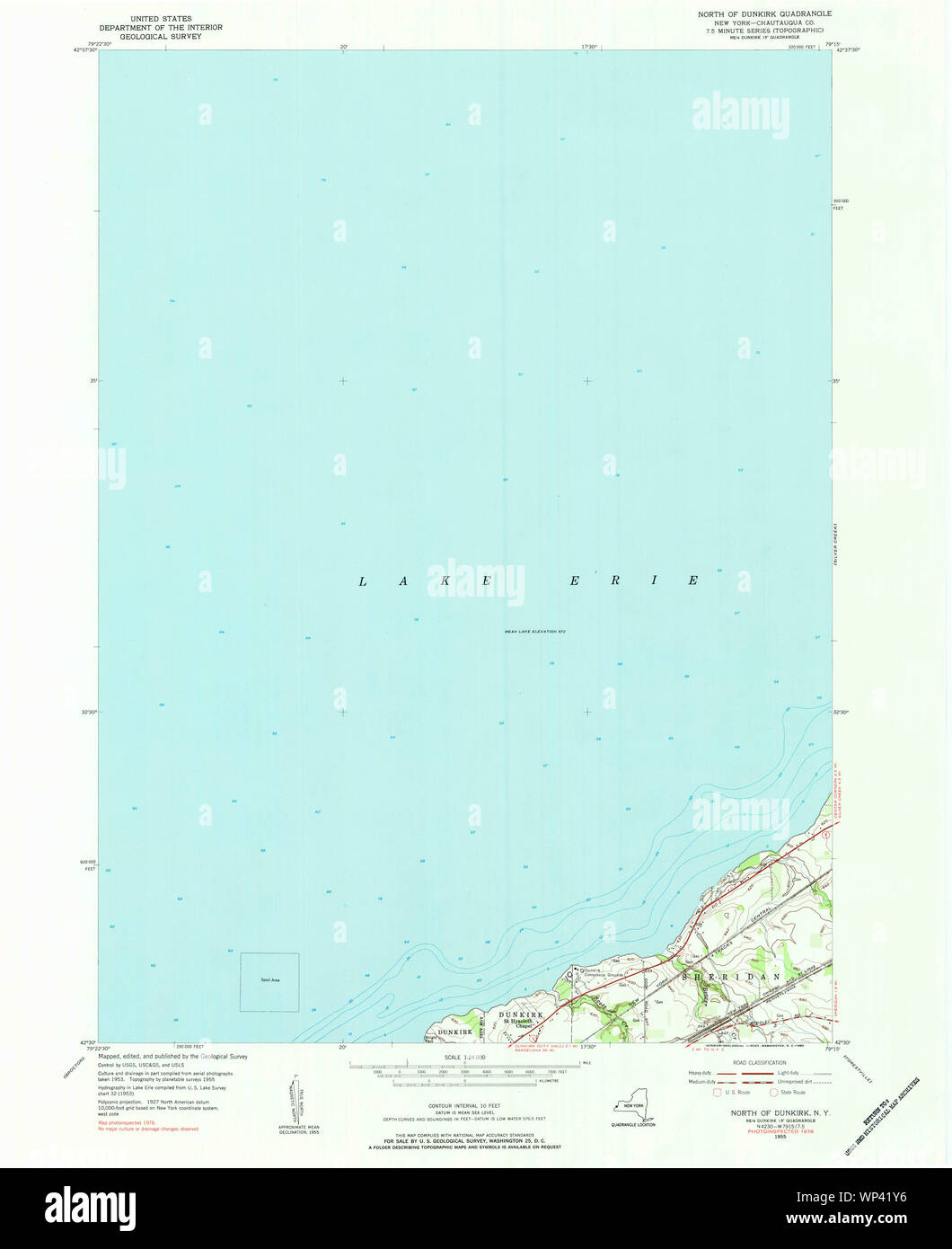 Map of dunkirk new york hi res - New York Ny North Of Dunkirk 128757 1955 24000 Restoration WP41Y6