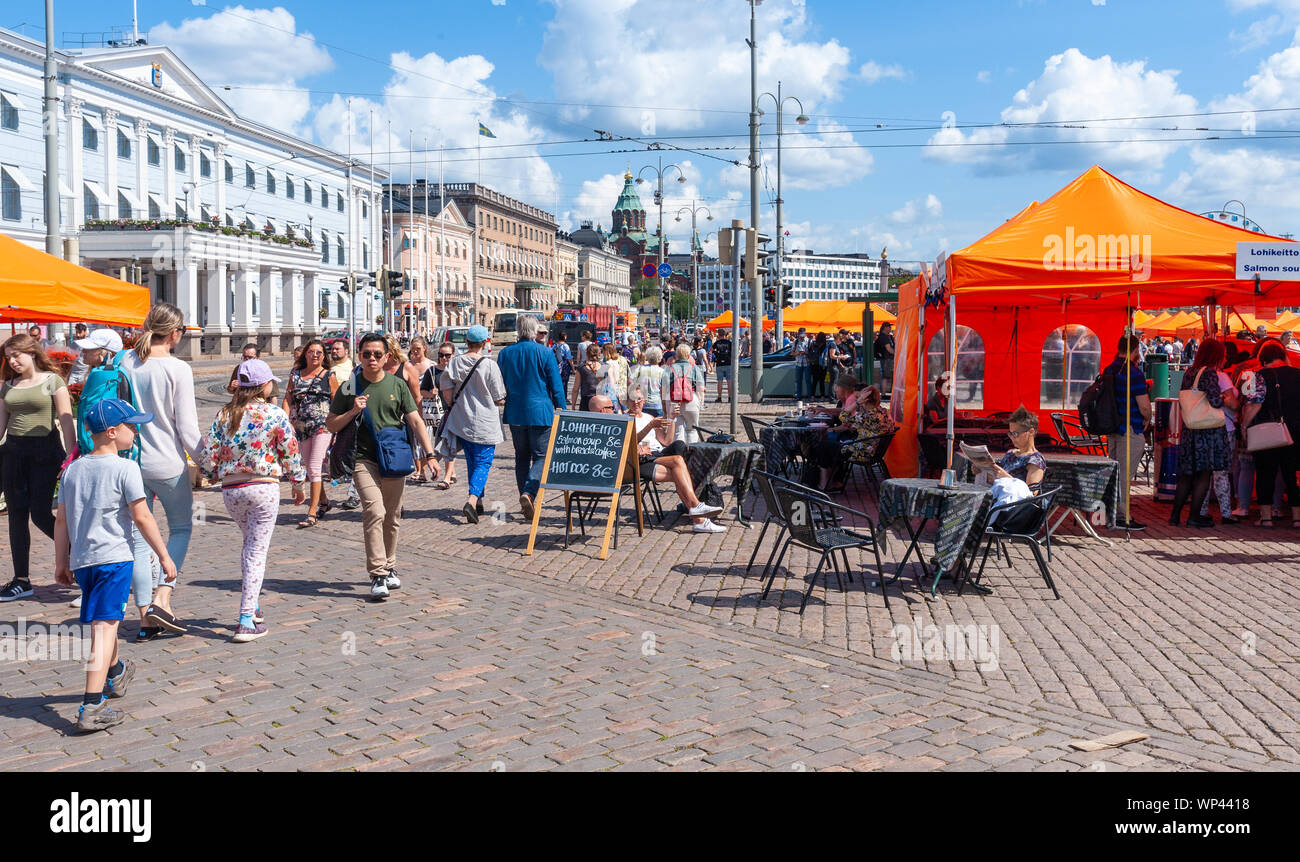 The Market Square (Kauppatori) in central Helsinki, Finland Stock Photo