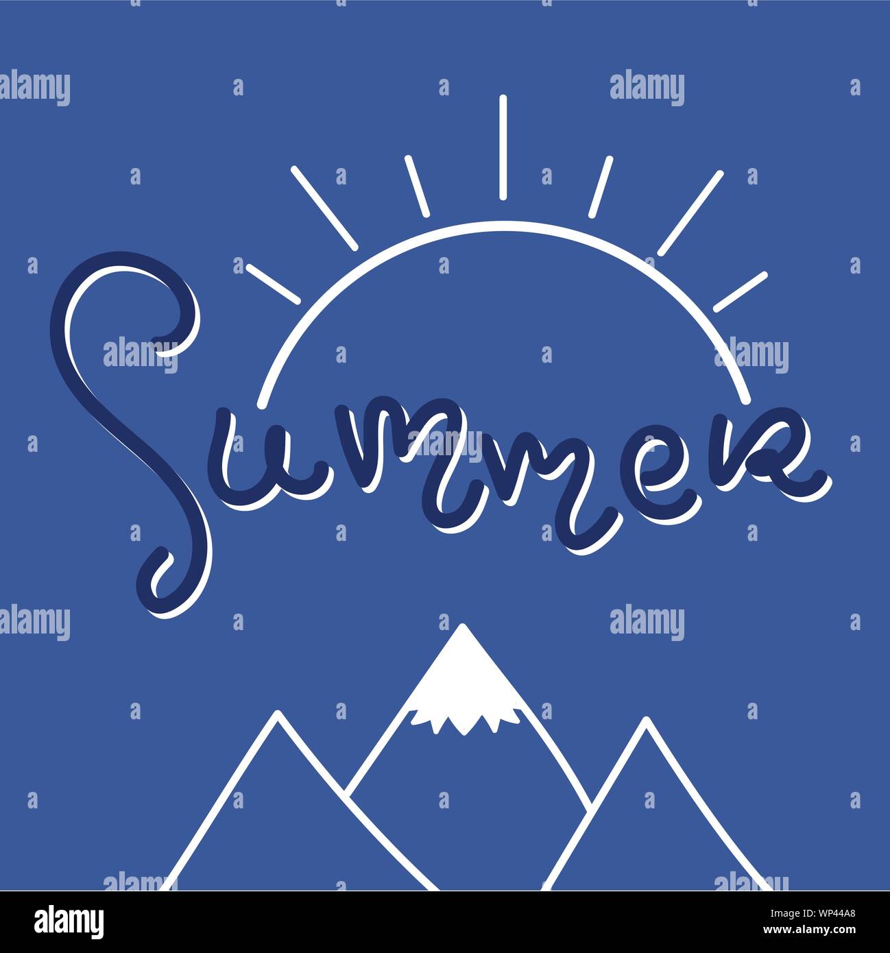 Summer lettering logo decoration greetings card template Stock Vector