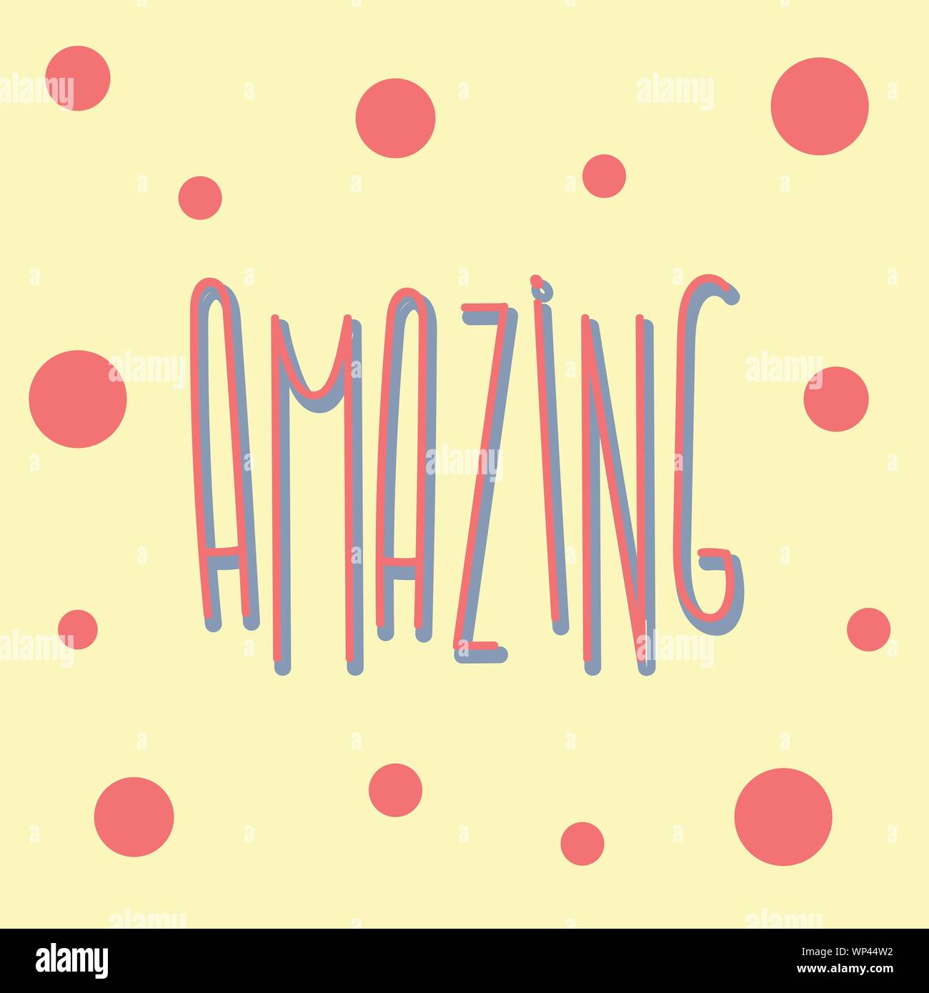 Amazing text sign in hand drawn lettering Stock Vector