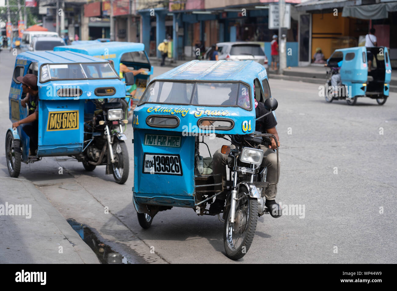 A typical style of tricycle used as public transport within General santos City,Philippines Stock Photo