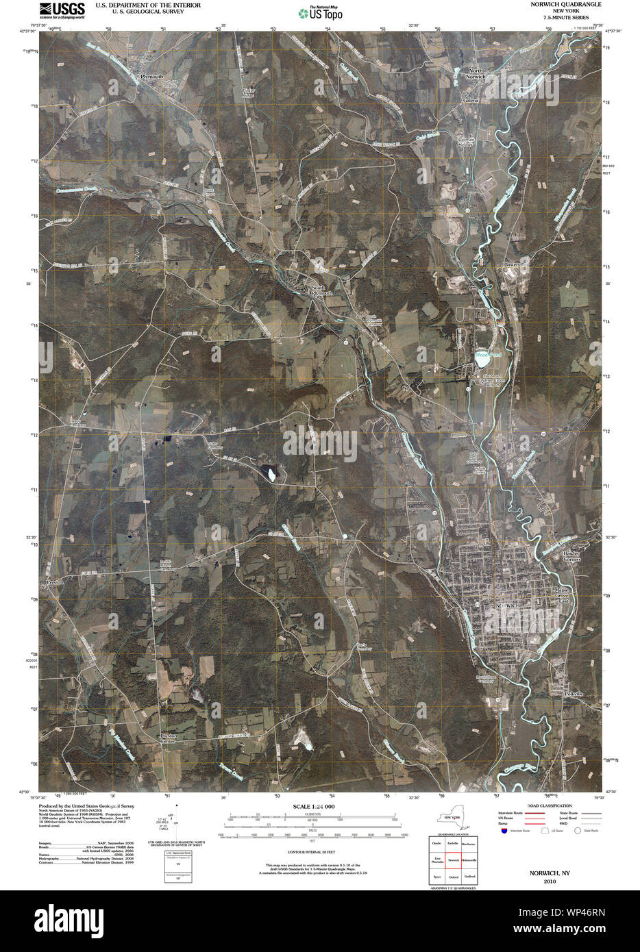 Map of norwich new york Cut Out Stock Images & Pictures Alamy