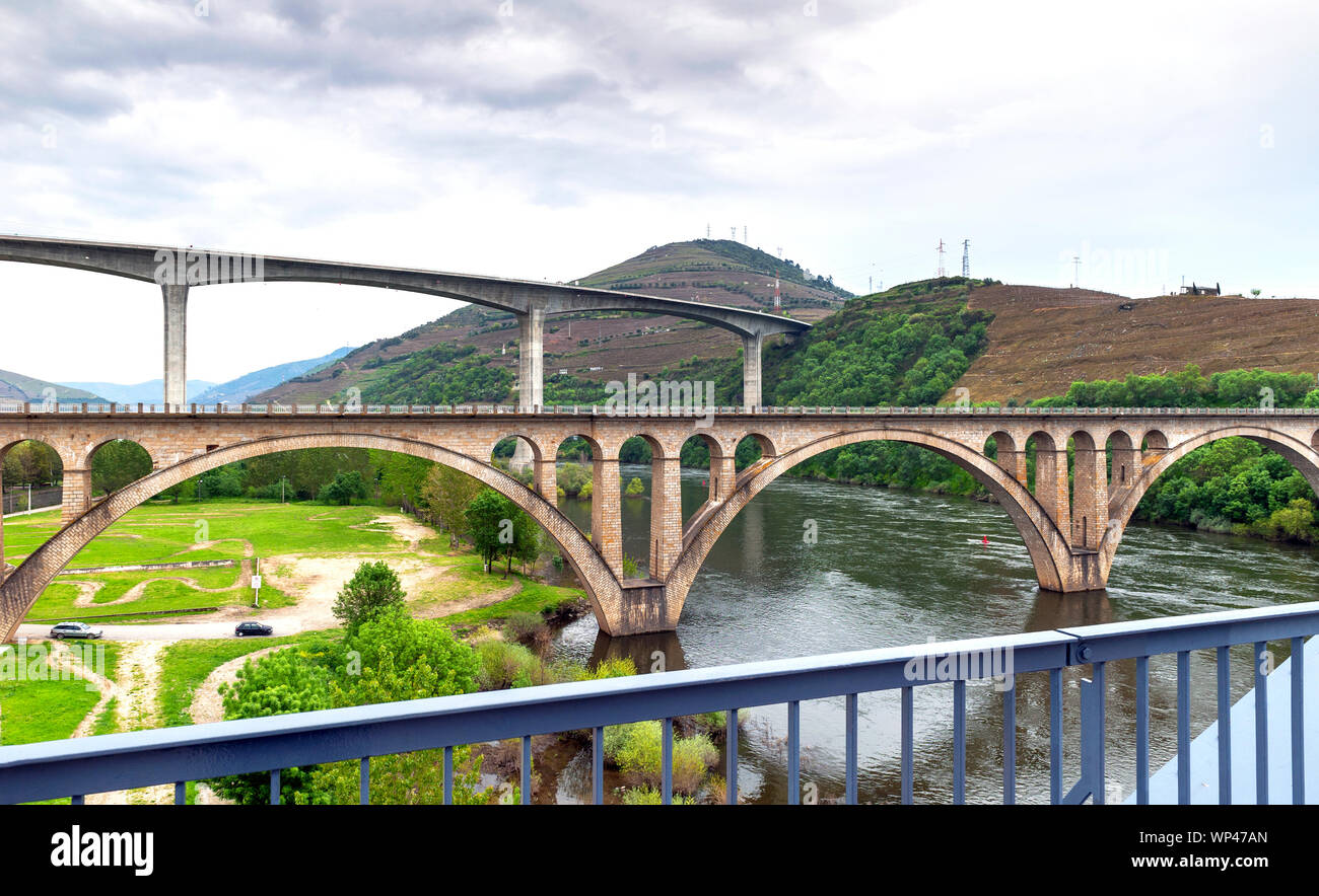 Bridges in Douro river valley Stock Photo