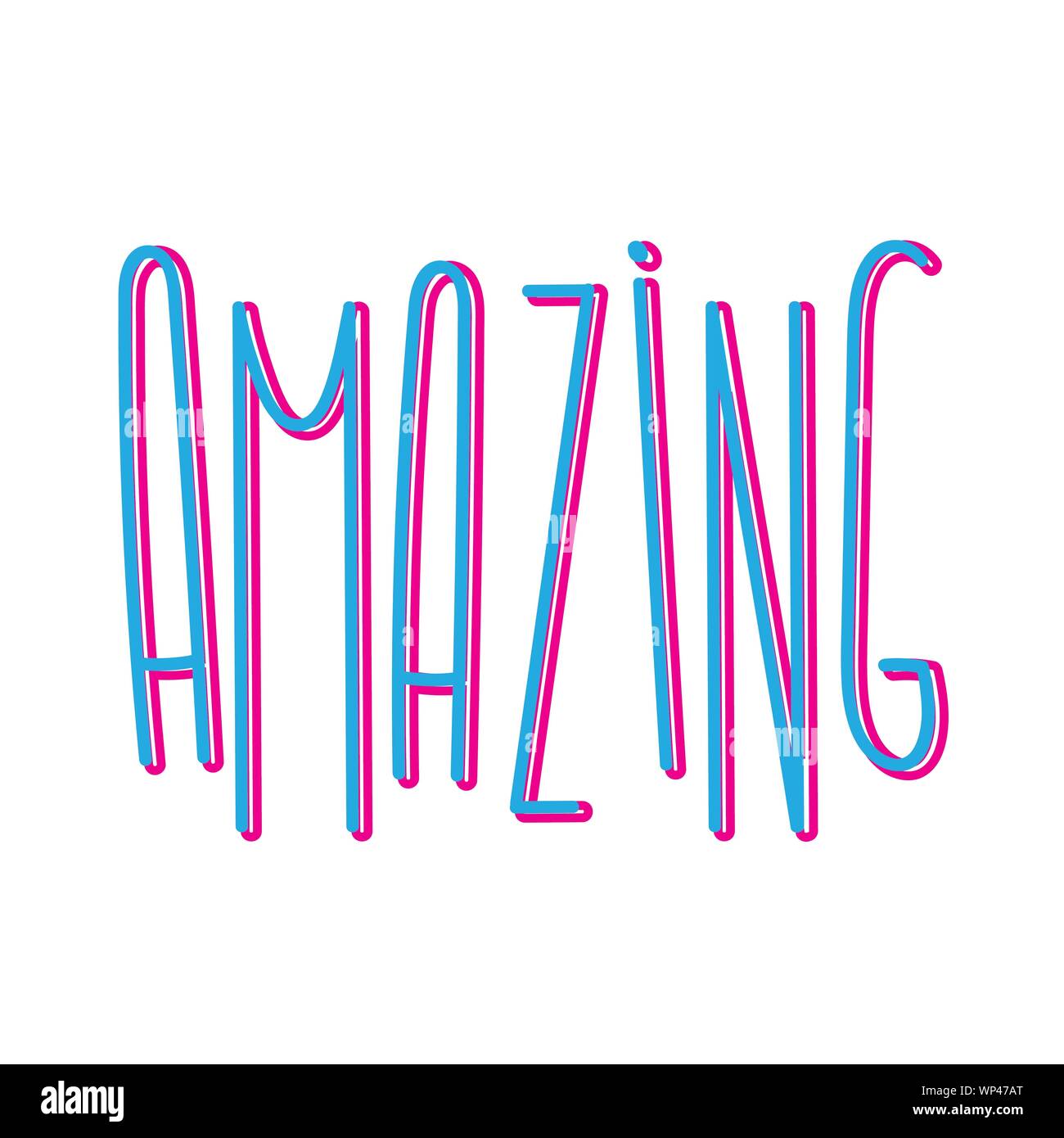 Amazing text sign in hand drawn lettering Stock Vector