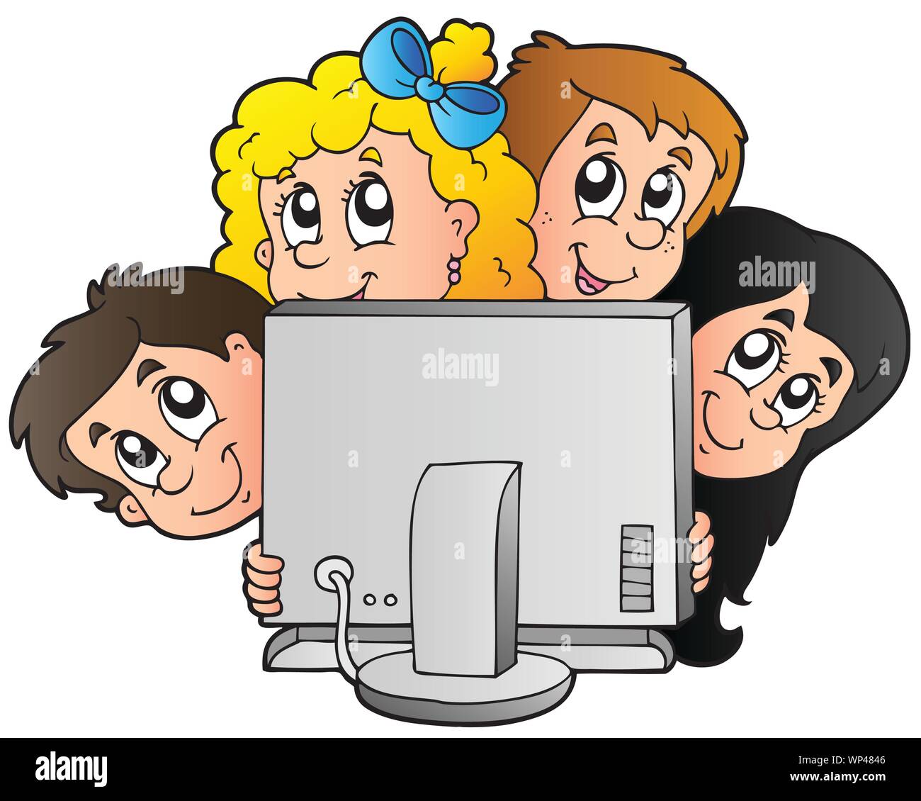 Cartoon kids with computer Stock Vector Image & Art - Alamy Cartoon kids with computer Stock Vector Image & Art - Alamy