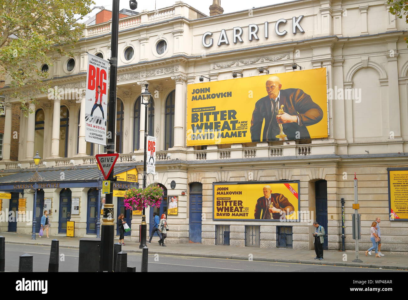 The front of the Garrick Theatre near Trafalgar Square, London, UK Stock Photo