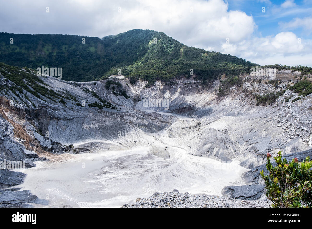 View of Tangkuban Perahu, a stratovolcano 30 km north of the city of ...