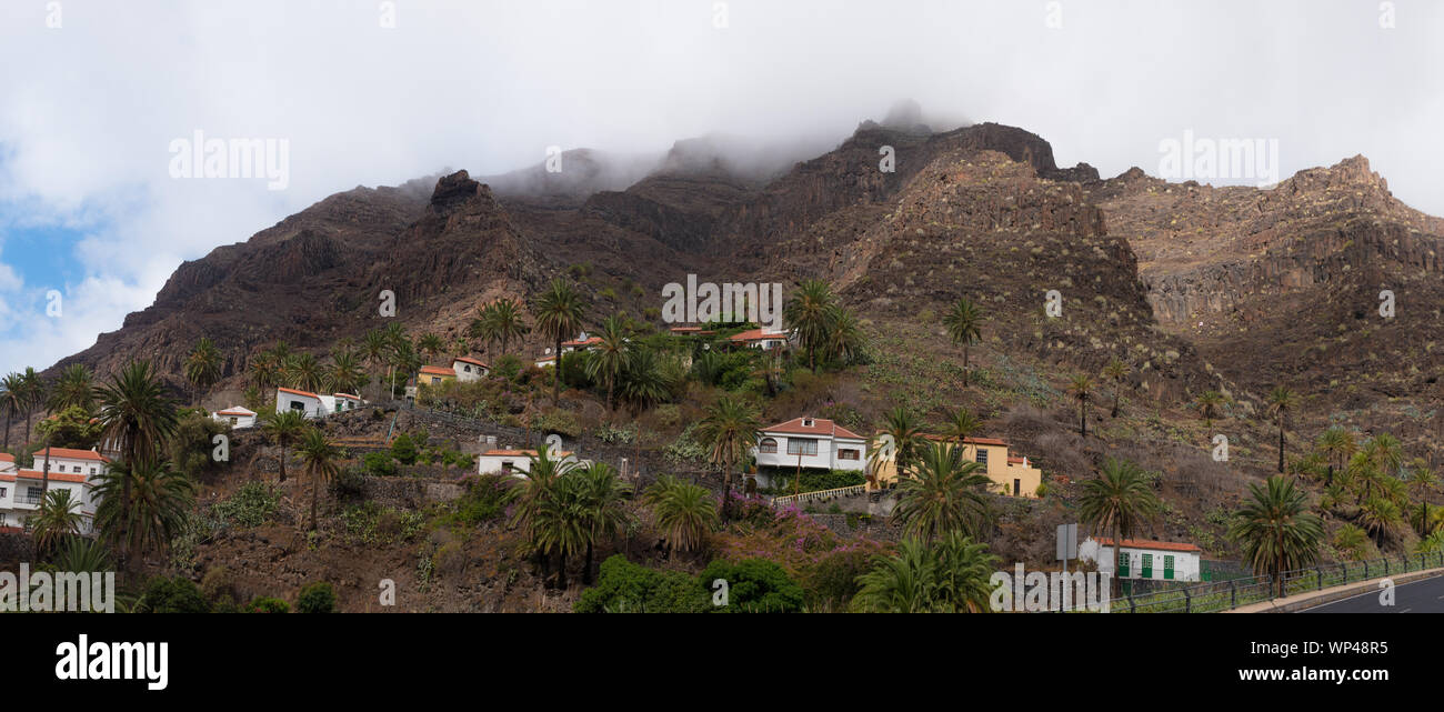 Area around a misty El Cercado, a village on La Gomera, Canary Islands, renowned for its handmade pottery Stock Photo