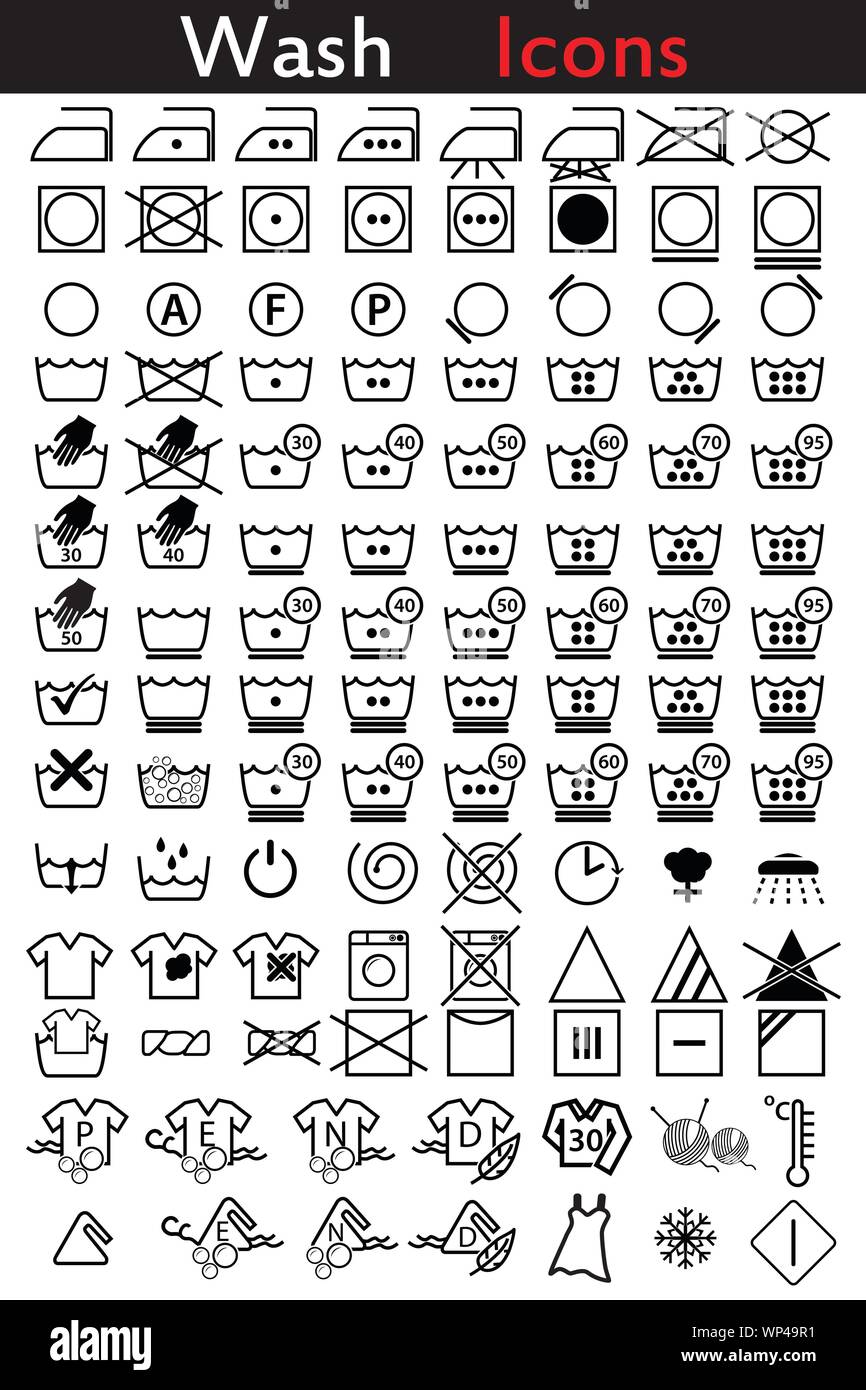 Washing instruction icons Stock Vector Image & Art Alamy