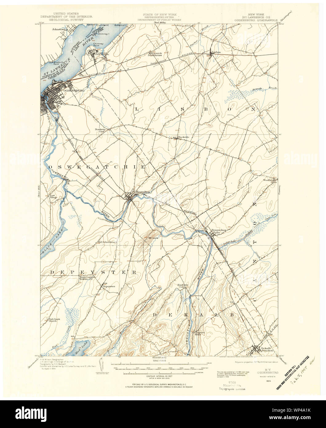 Map of ogdensburg new york hires stock photography and images Alamy
