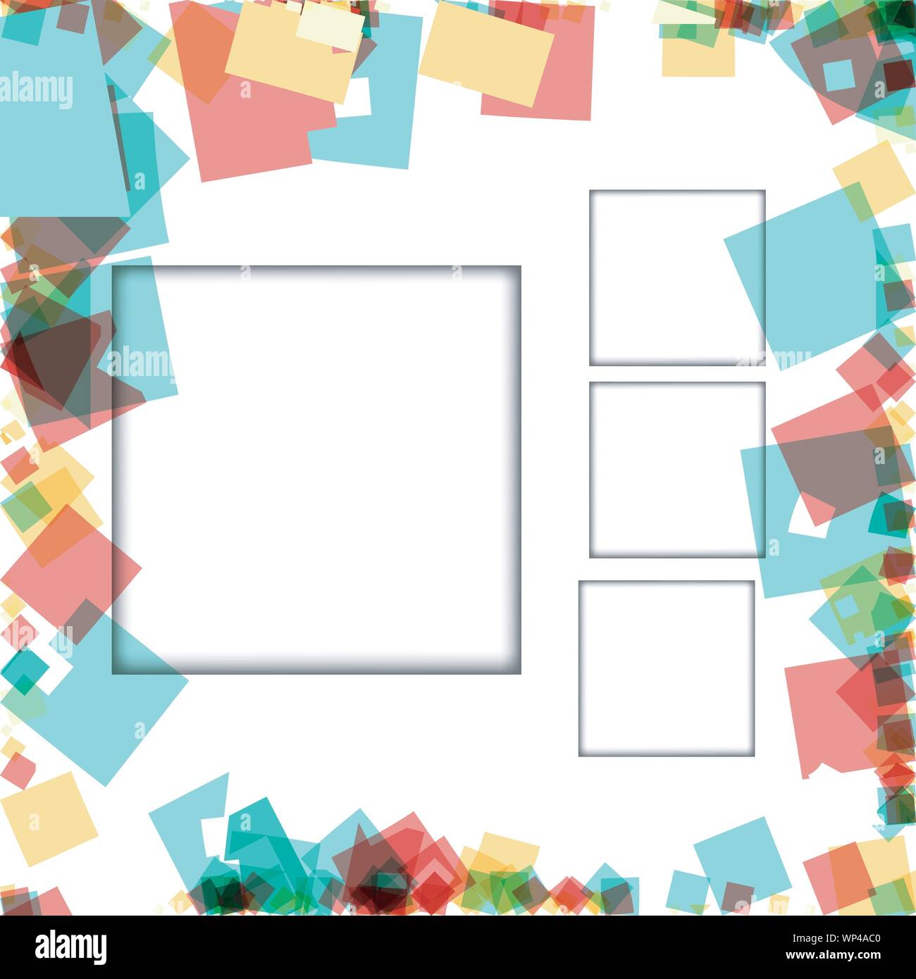 Colorful photo frames, vector illustrations. square borders with ...