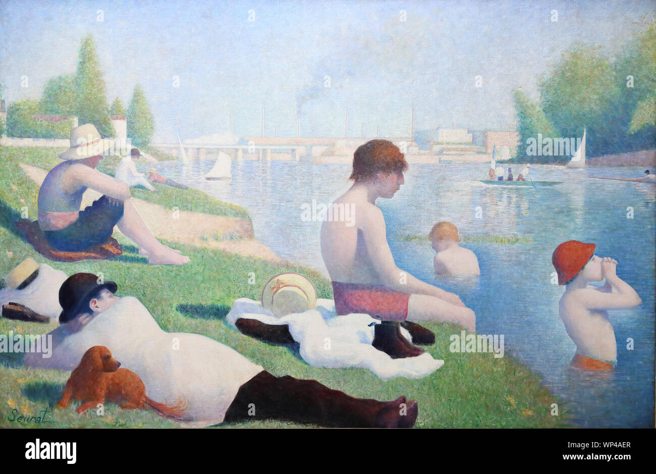 Bathers At Asnières By French Painter Georges Seurat At The National Gallery London Uk Stock Photo Alamy
