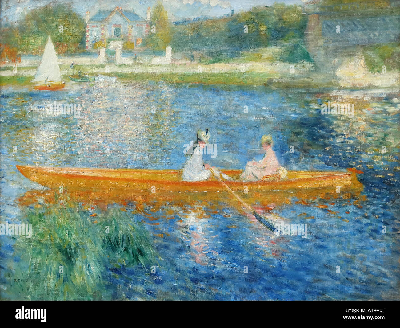 The Skiff (La Yole) by French Impressionist painter Pierre-Auguste Renoir at the National Gallery, London, UK Stock Photo