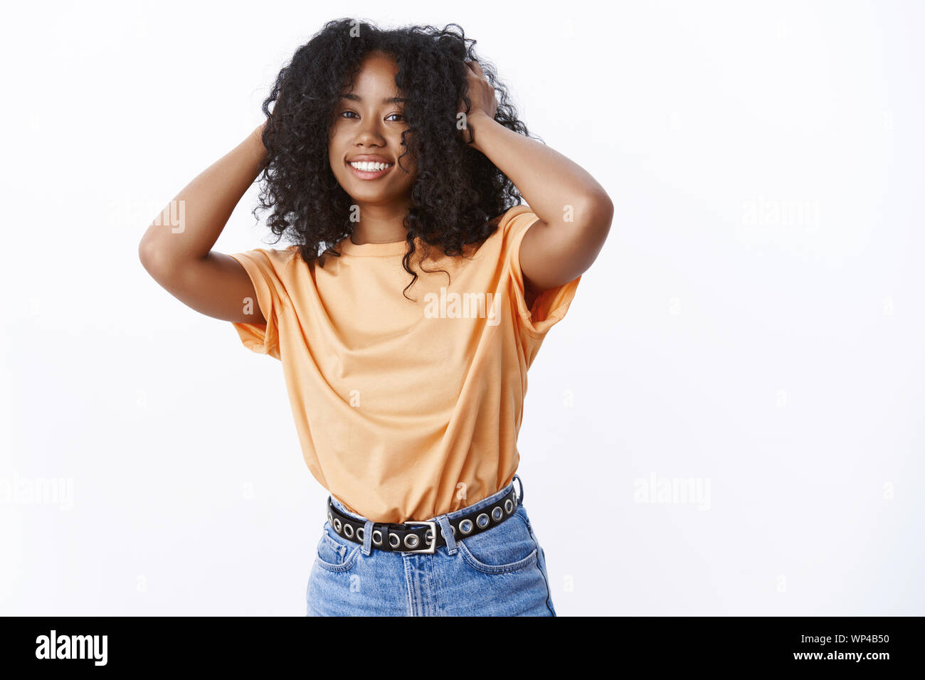 Attractive Carefree Young Female African American Wearing