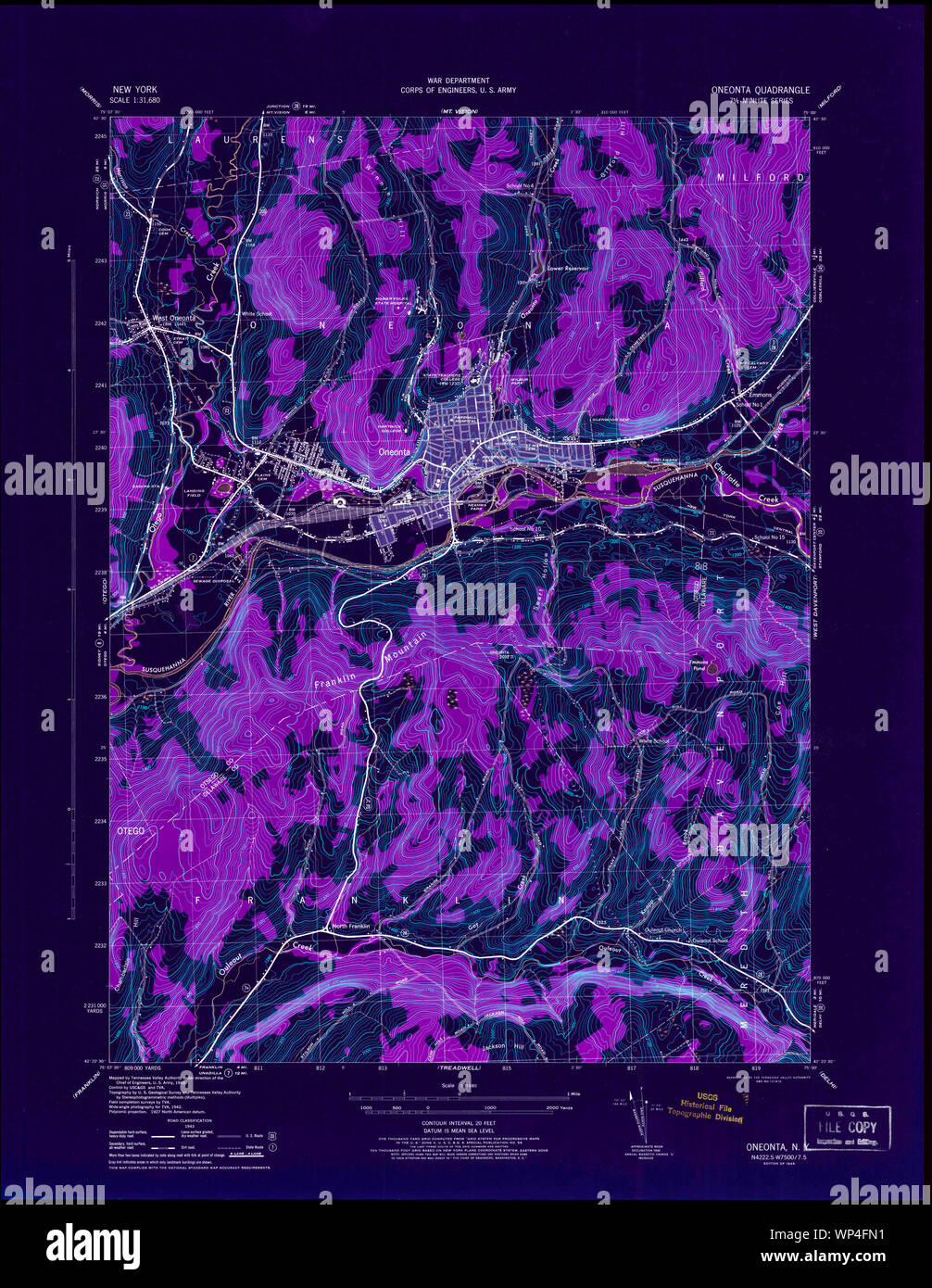 Map of oneonta hires stock photography and images Alamy
