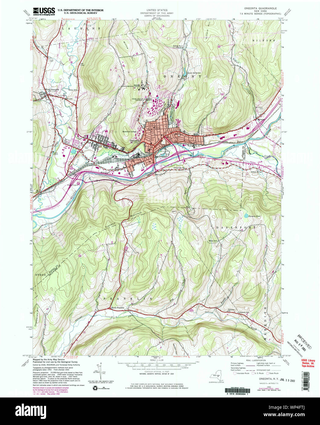 Map of oneonta new york Cut Out Stock Images & Pictures Alamy