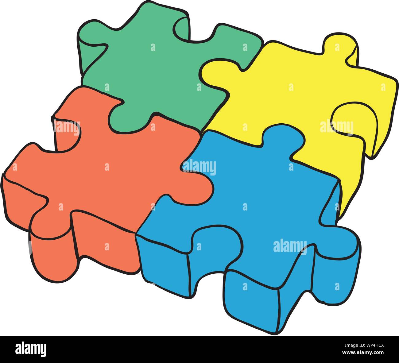Puzzle on white background - vector illustration eps8 Stock Vector