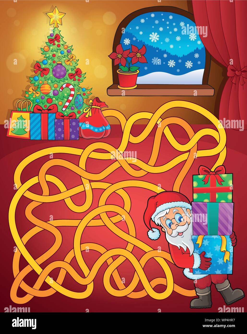 Seasonal maze Stock Vector Images - Alamy