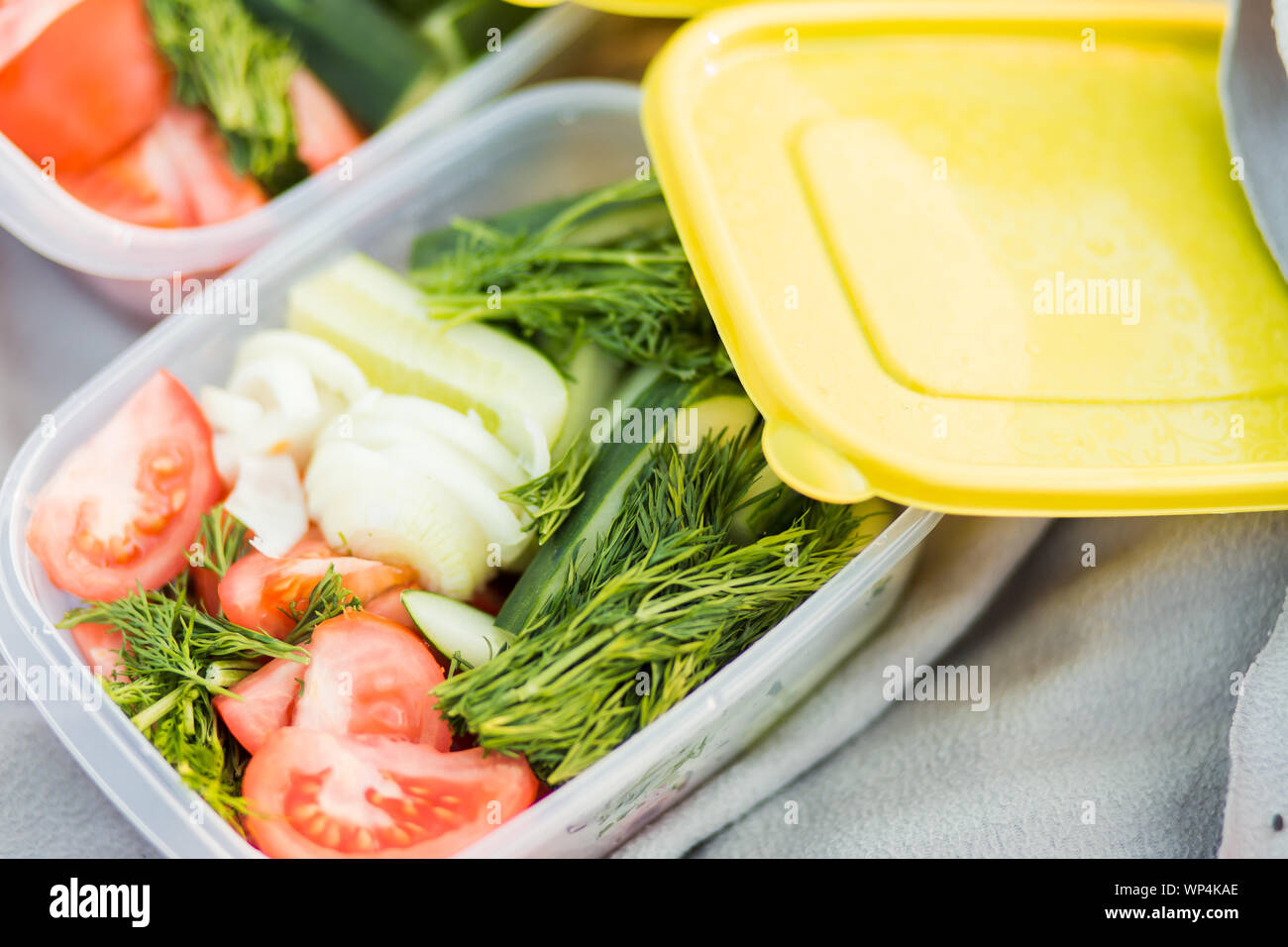 Closeup of delicious fresh raw vegetables from the garden in two ...