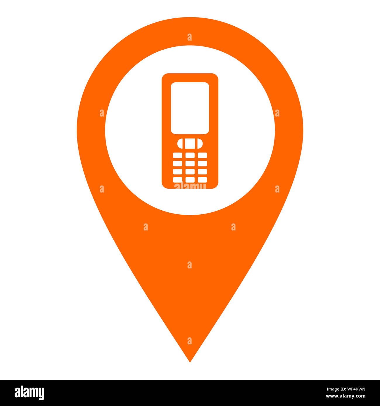 Mobile phone and location pin Stock Photo - Alamy