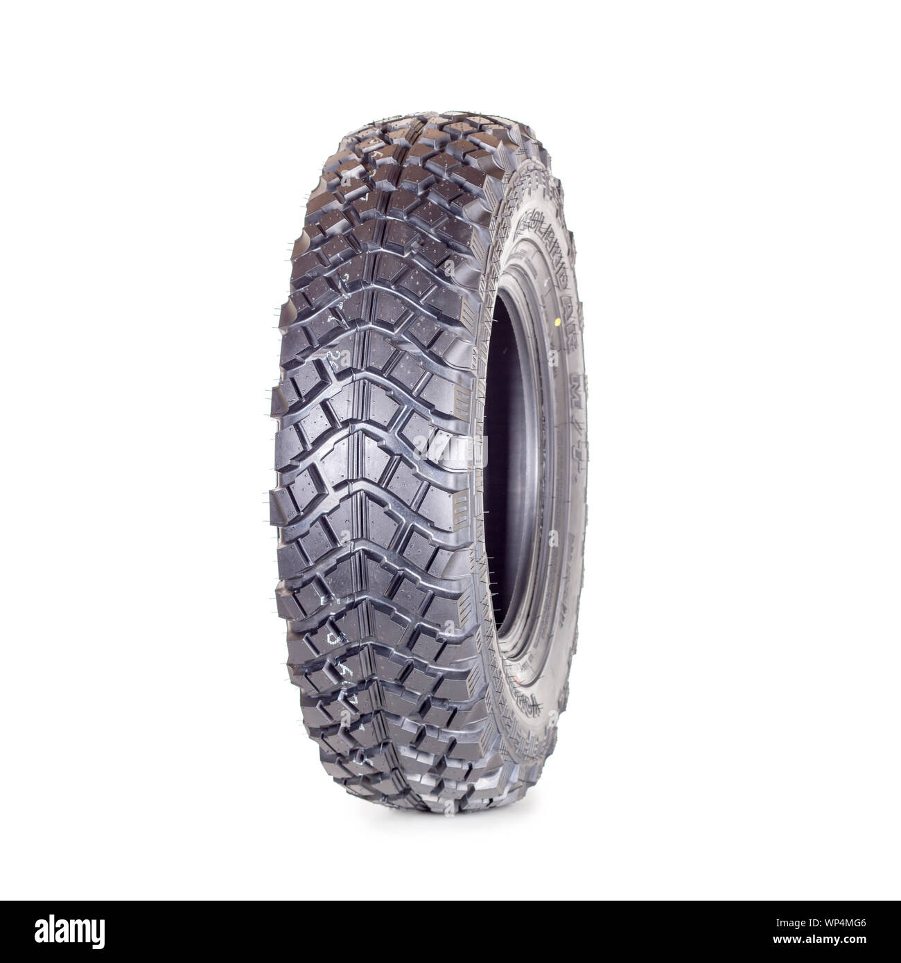 Car Tire New Tyre Yokohama Geolandar M T On White Background Isolated Close Up Stock Photo Alamy