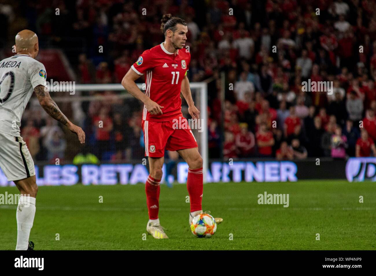 Gareth Bale of Wales in action against Azerbaijan. Wales v Azerbaijan ...