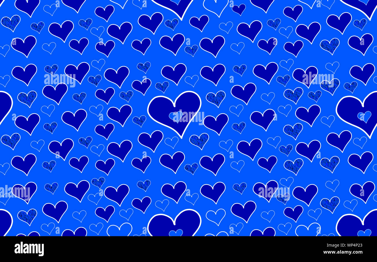 Beautiful Blue Hearts Seamless Pattern For Valentine's Day, Wrapping Paper, Gift  Cards. Amazing Pattern For Cool Ideas Stock Photo - Alamy