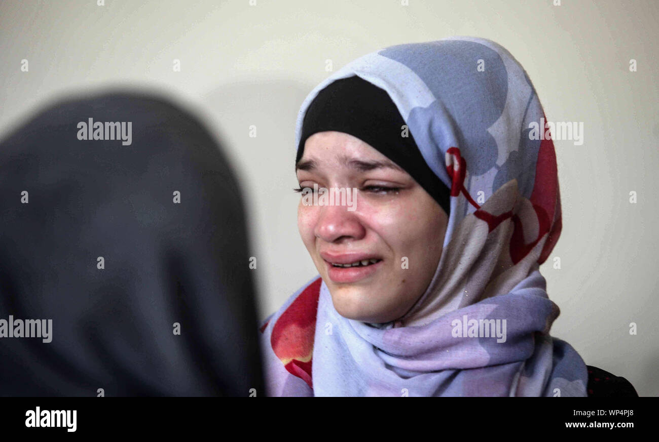 Khaled Rabi Gaza City, Gaza Strip, Palestinian Territory. 7th Sep, 2019. Relatives ...