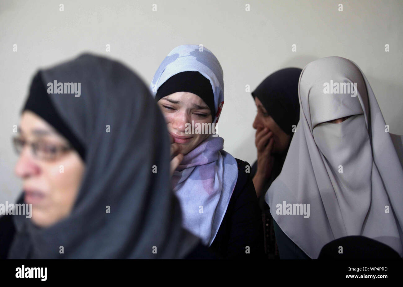 Khaled Rabi Gaza City, Gaza Strip, Palestinian Territory. 7th Sep, 2019. Relatives ...
