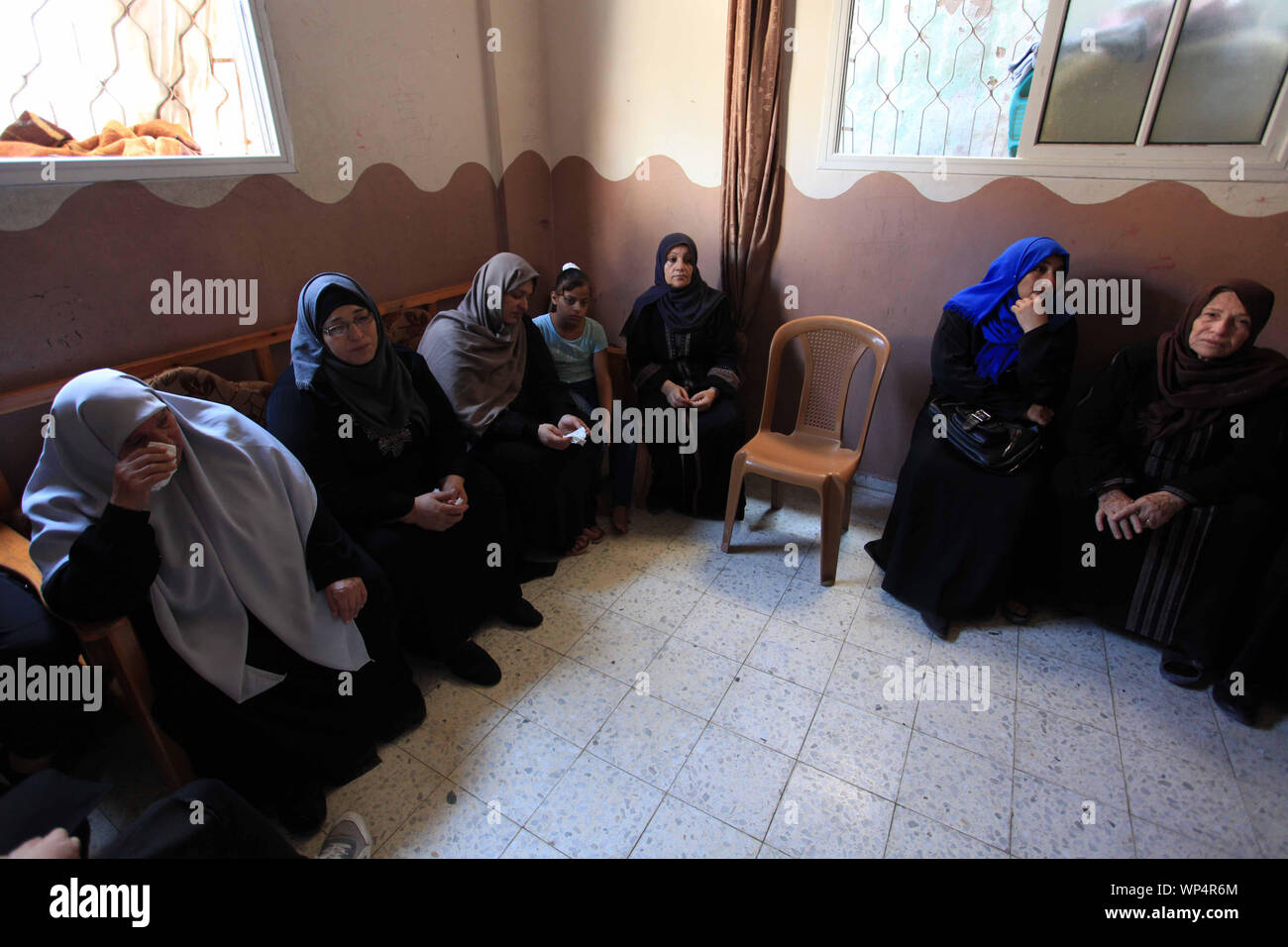 Khaled Rabi Gaza City, Gaza Strip, Palestinian Territory. 7th Sep, 2019. Relatives ...