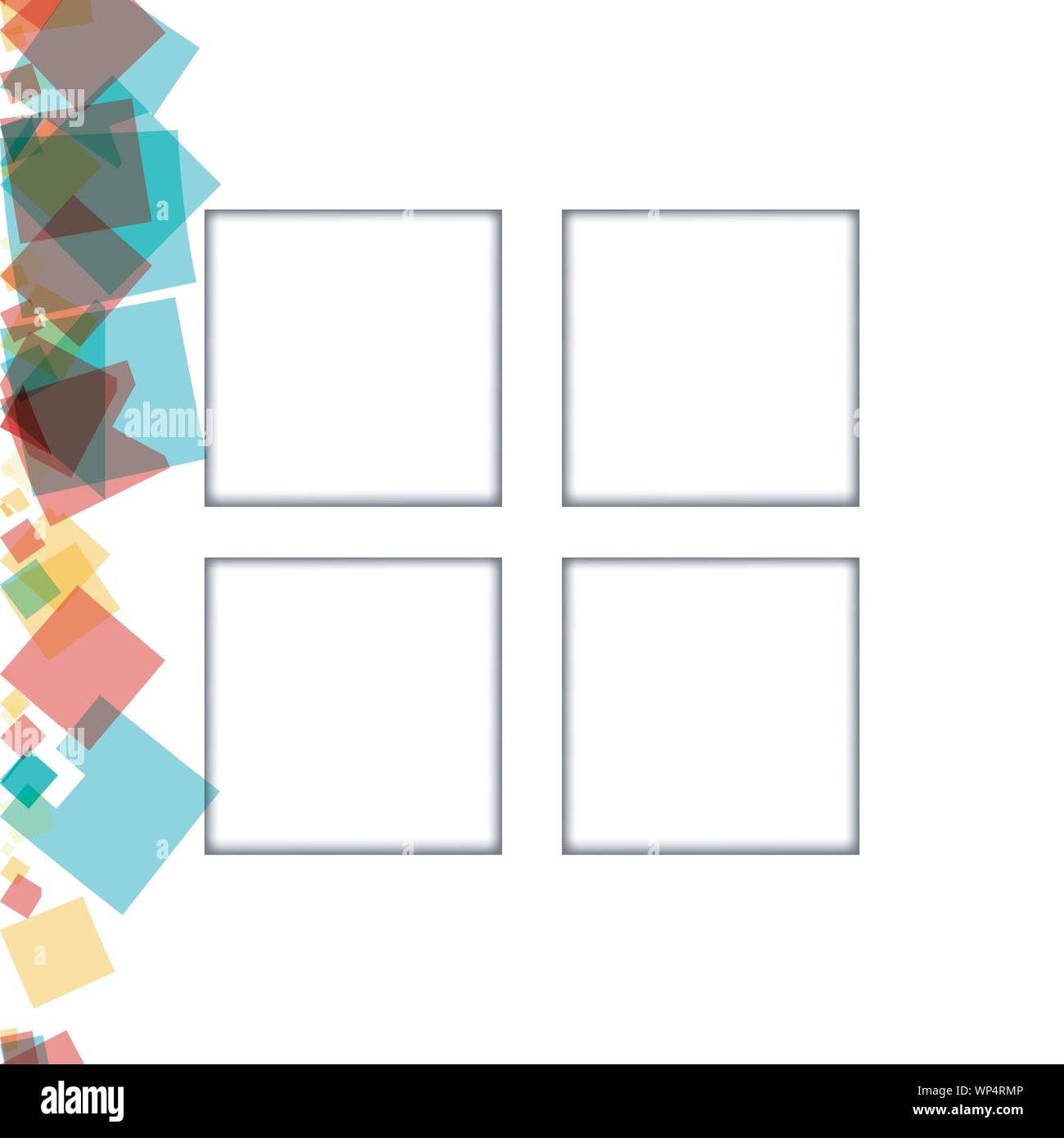 Colorful photo frames, vector illustrations. square borders with ...