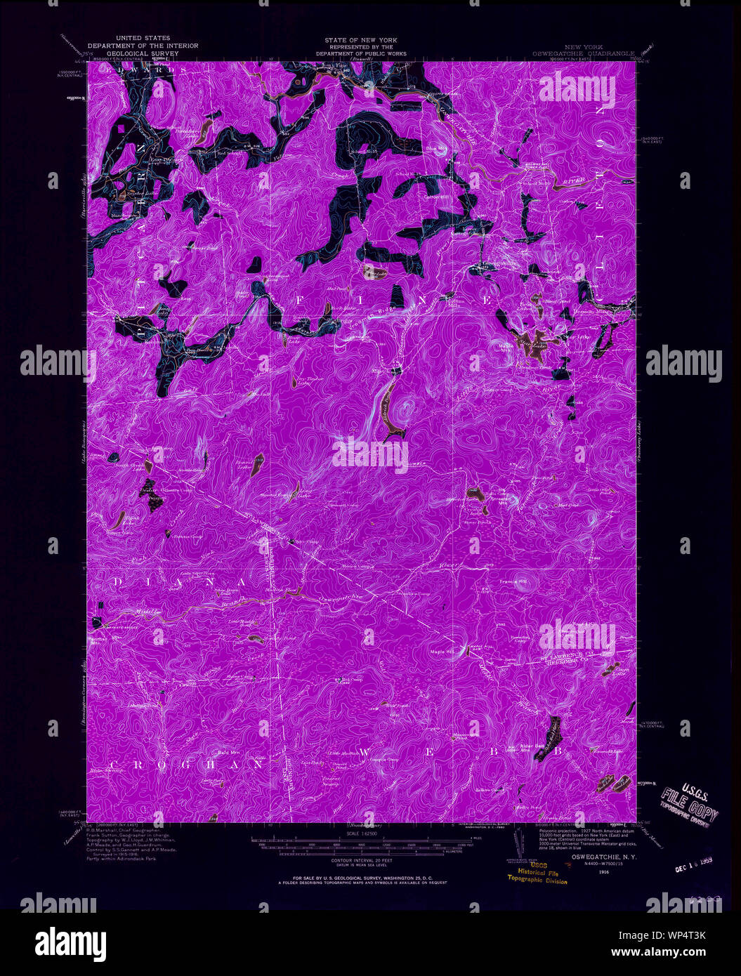 New York NY Oswegatchie 136333 1916 62500 Inverted Restoration Stock