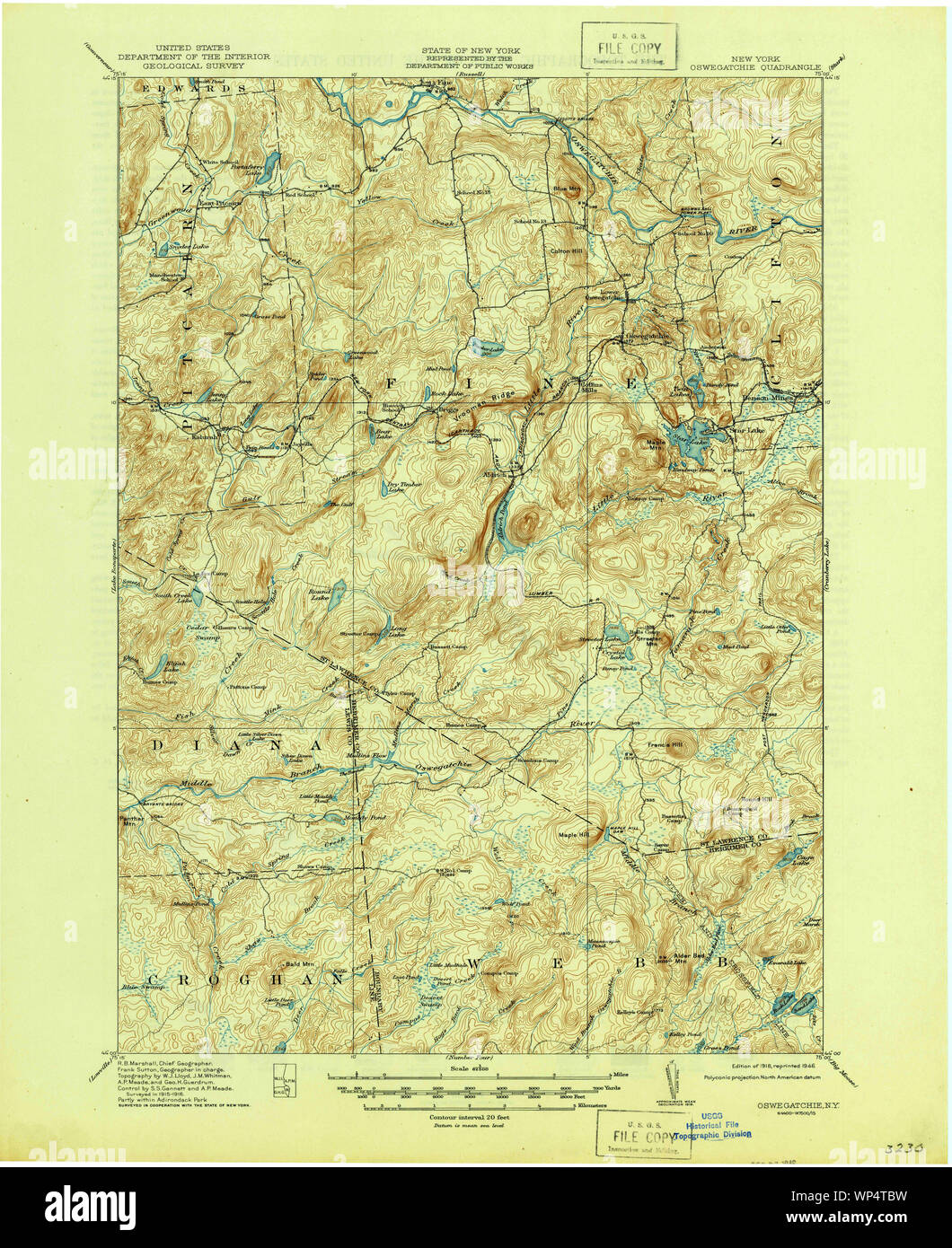 New York NY Oswegatchie 136340 1918 62500 Restoration Stock Photo Alamy